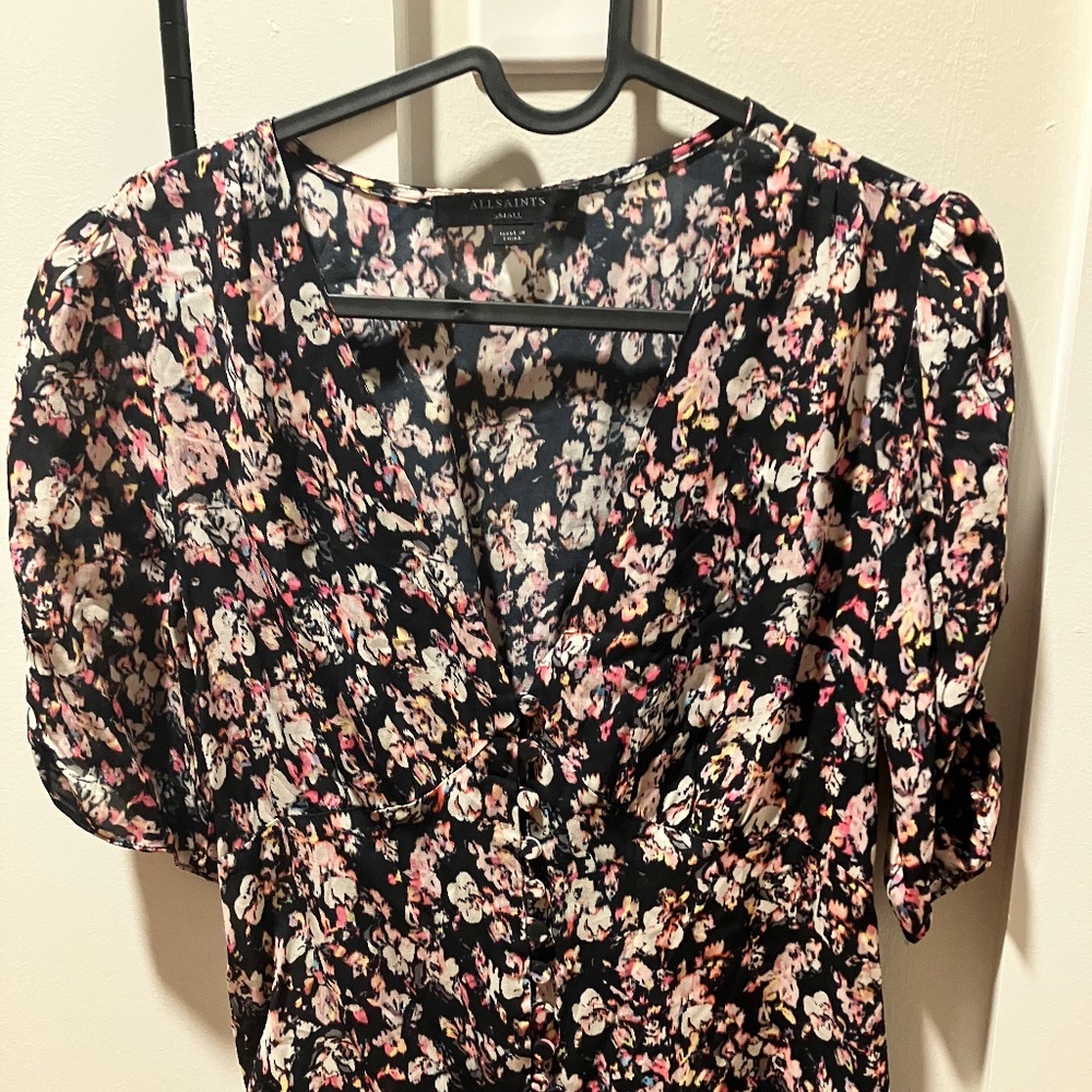 All Saints Floral Blouse